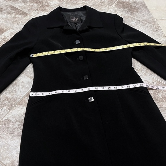 Carmel Zhao Star Georgette Trench Blazer Overcoat Long Designer Black jacket 8 - Picture 9 of 12